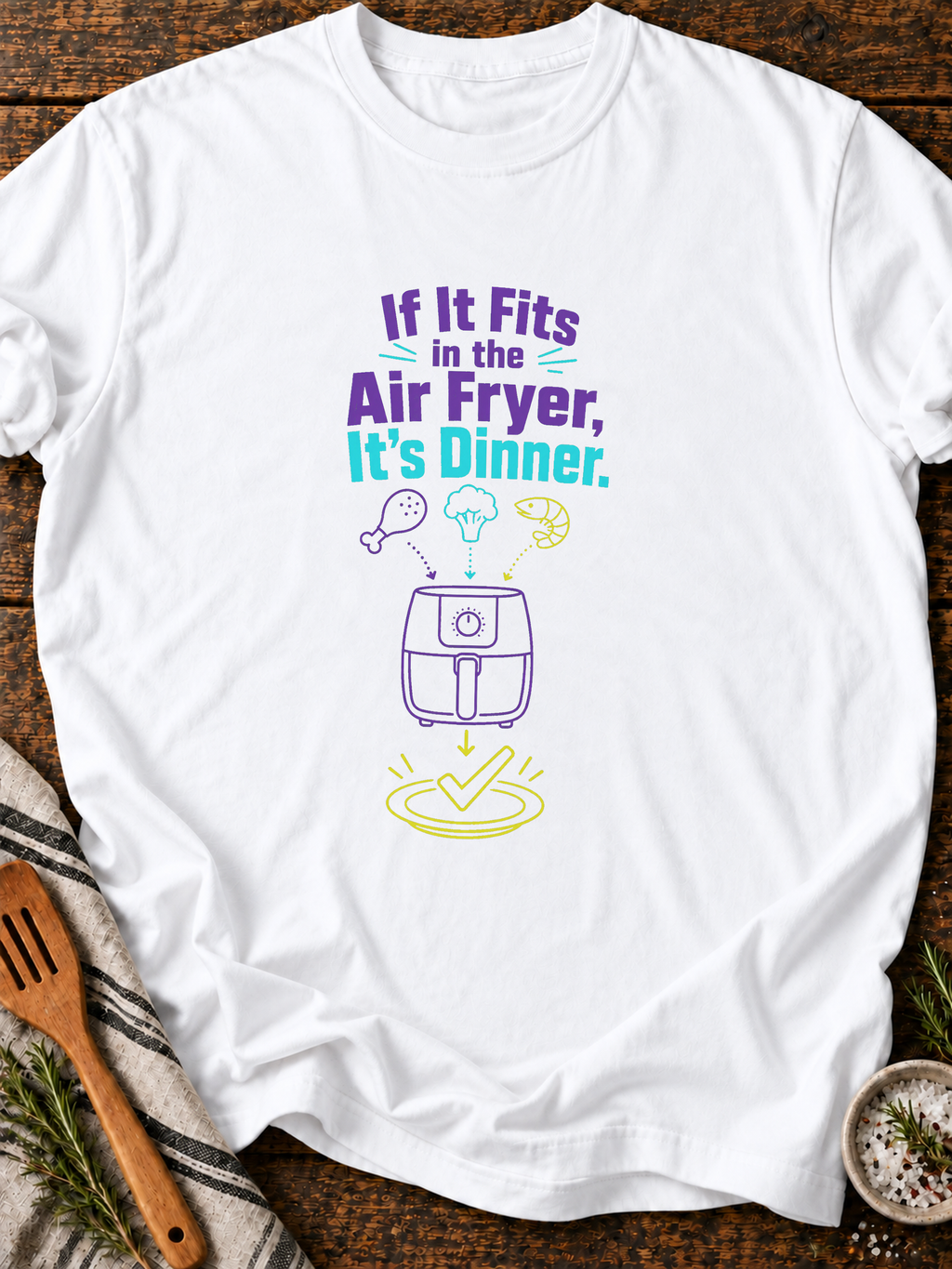 Air Fryer Dinner T-Shirt - White