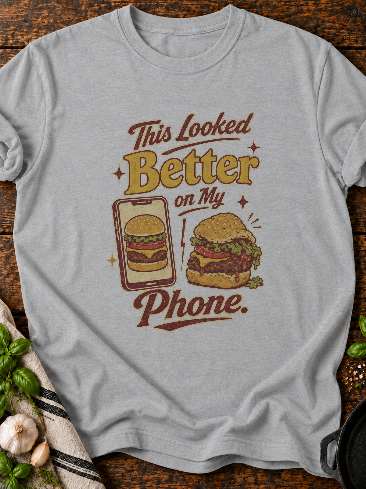 Looked Better Phone T-Shirt - Sport Grey
