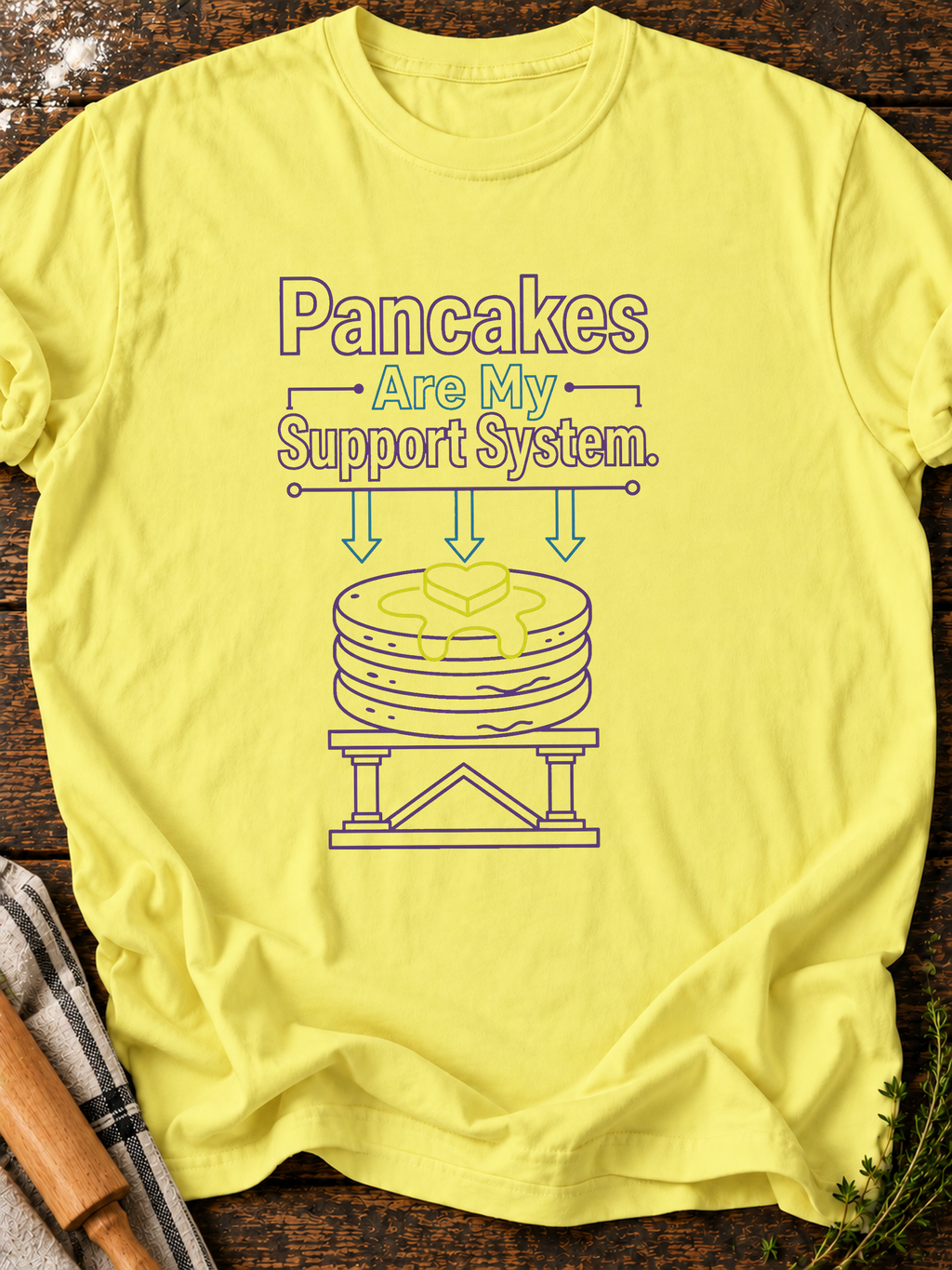 Pancake Support T-Shirt - Cornsilk