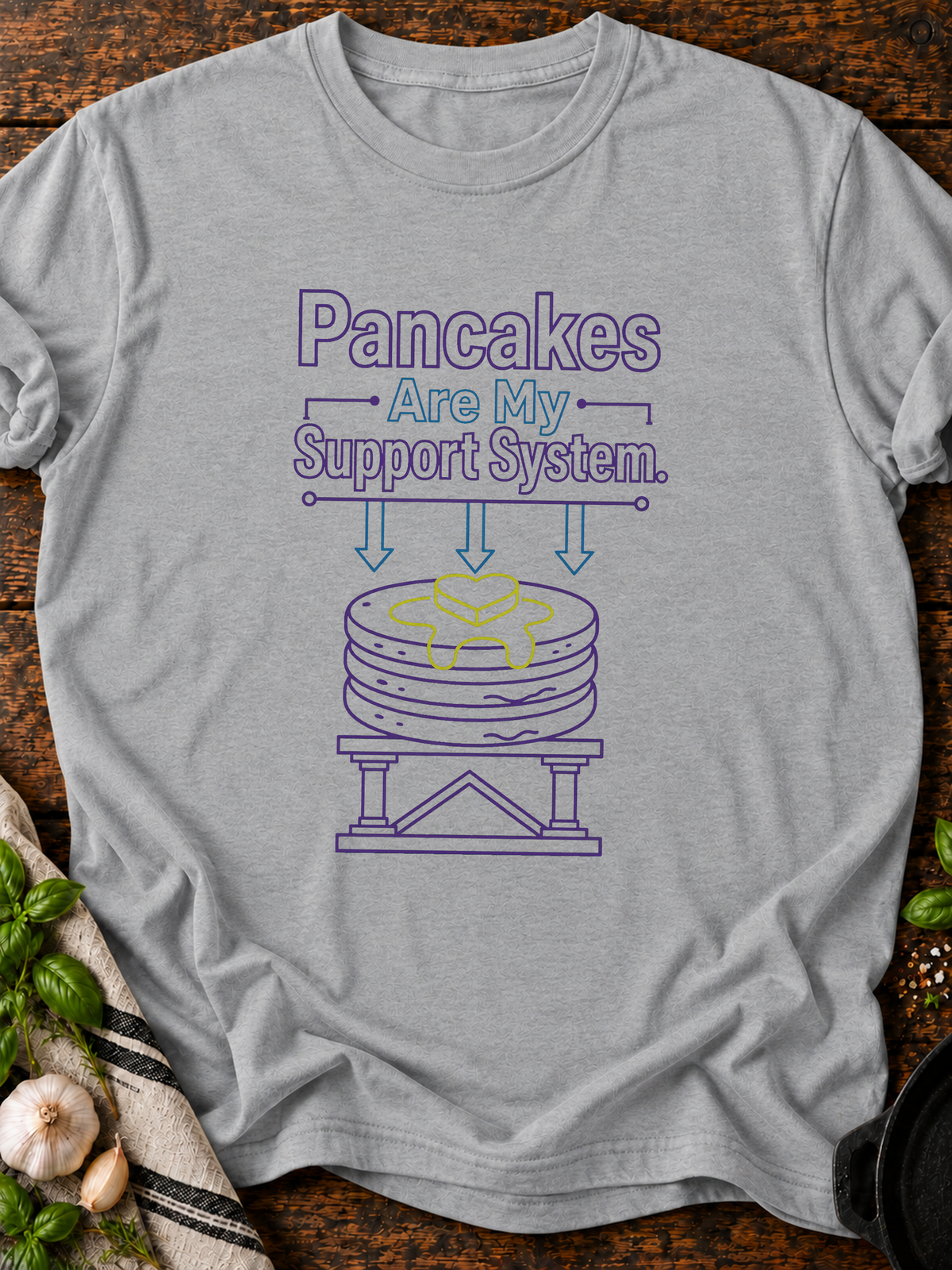 Pancake Support T-Shirt - Sport Grey