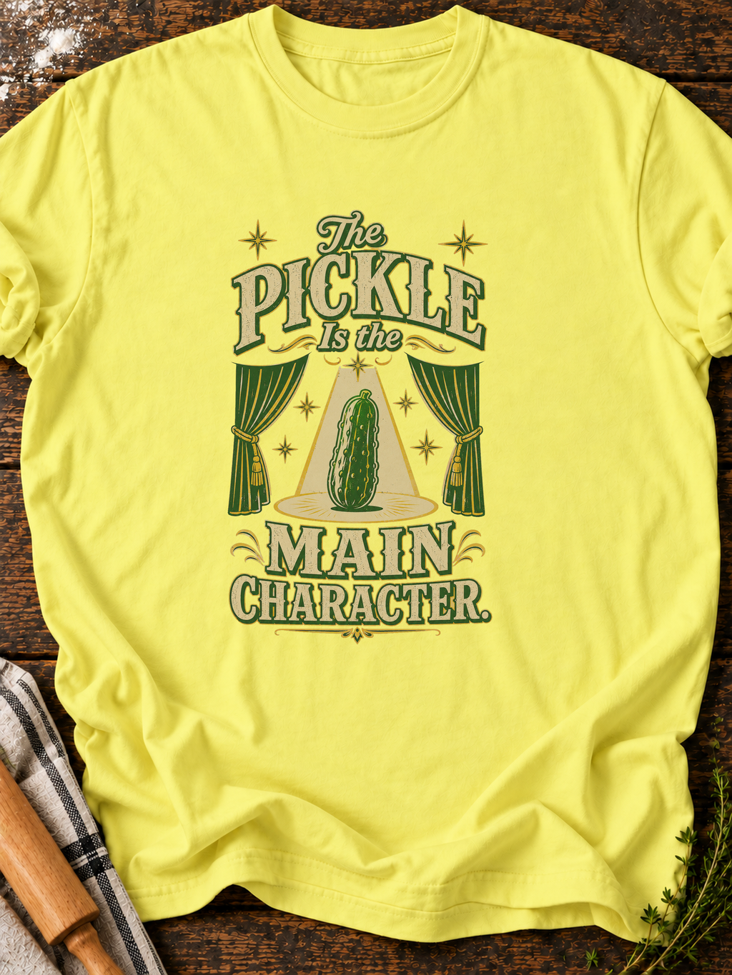 Pickle Main Character T-Shirt - Cornsilk