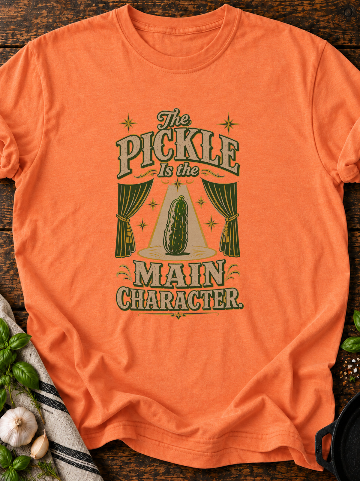 Pickle Main Character T-Shirt - Heather Orange