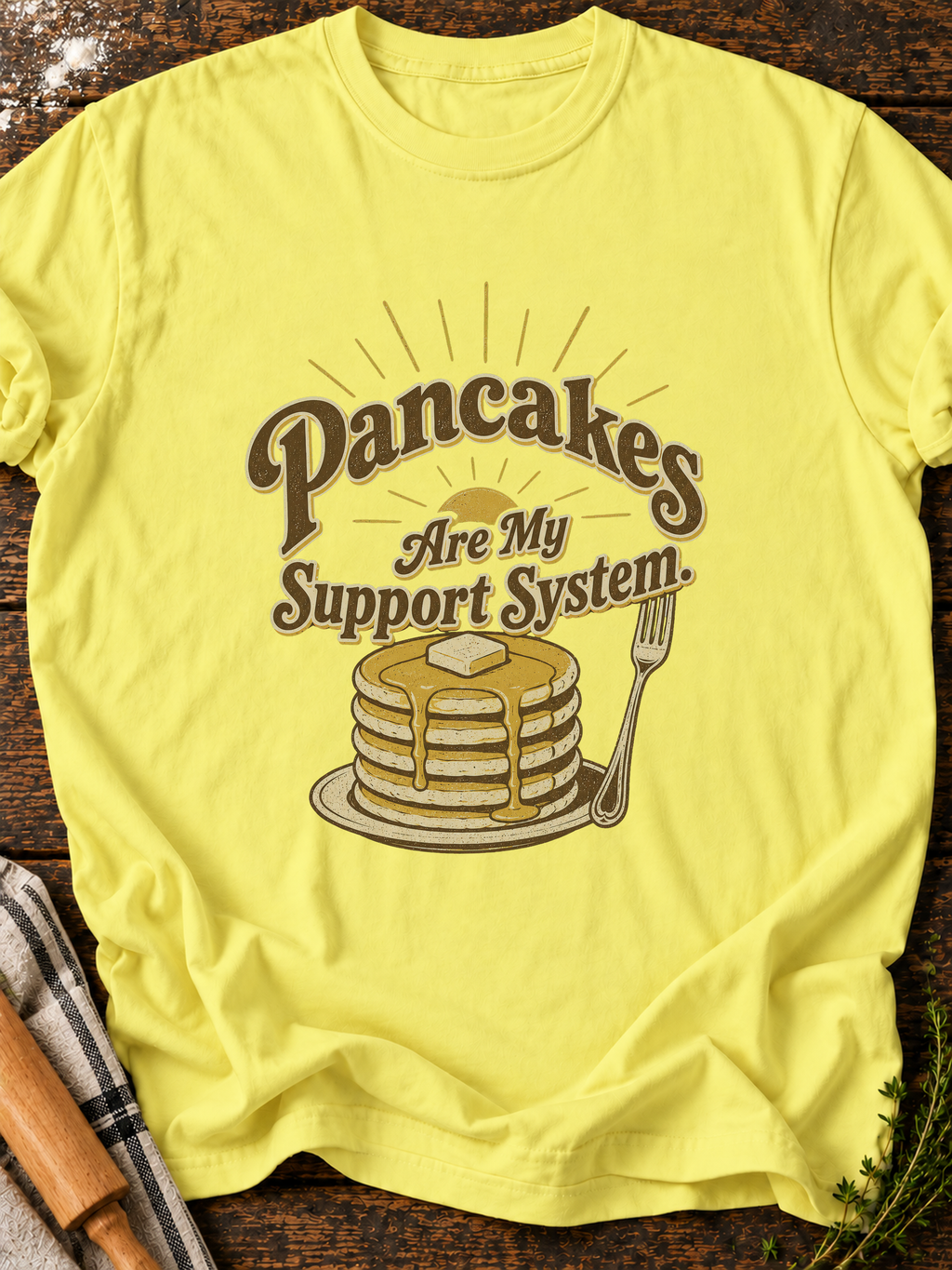 Pancake Support T-Shirt - Cornsilk