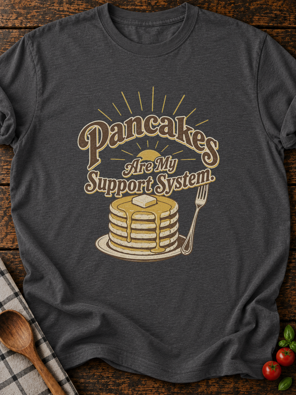 Pancake Support T-Shirt - Dark Heather