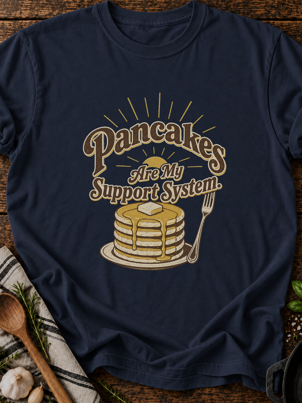 Pancake Support T-Shirt - Navy