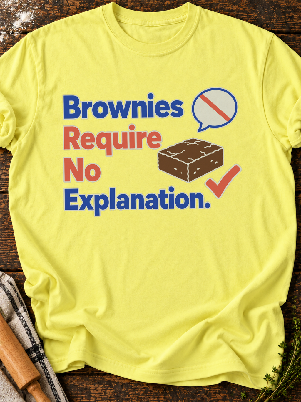Brownies Explanation T-Shirt - Cornsilk