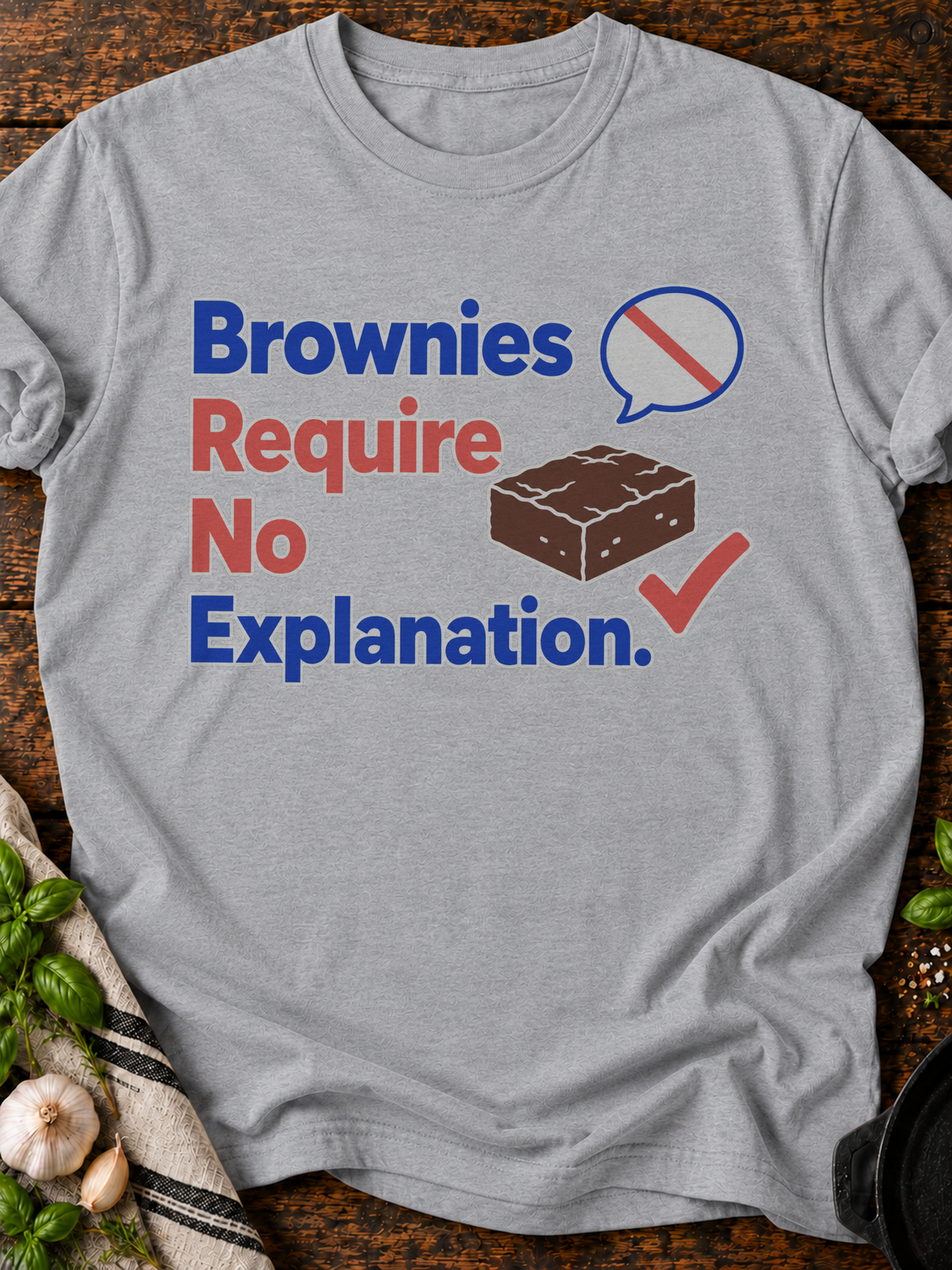 Brownies Explanation T-Shirt - Sport Grey
