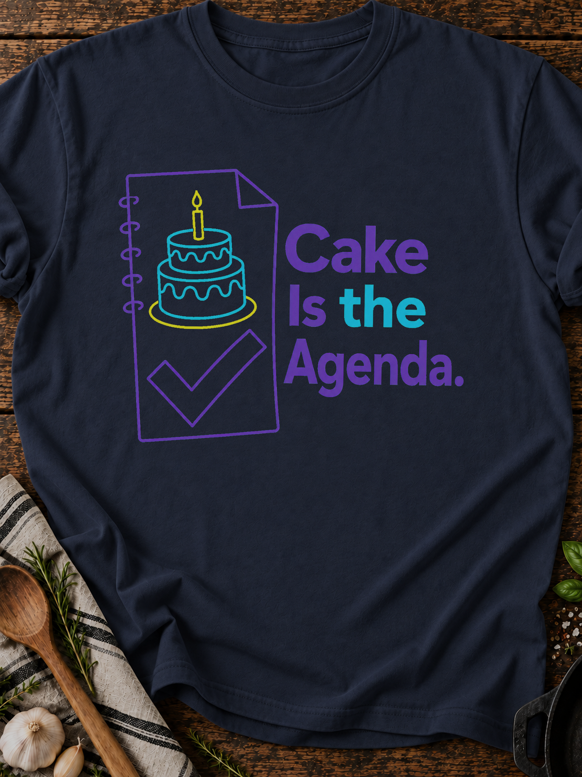 Cake Agenda T-Shirt - Navy