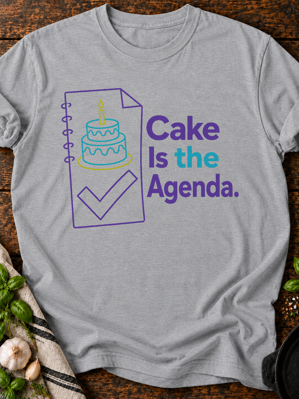 Cake Agenda T-Shirt - Sport Grey