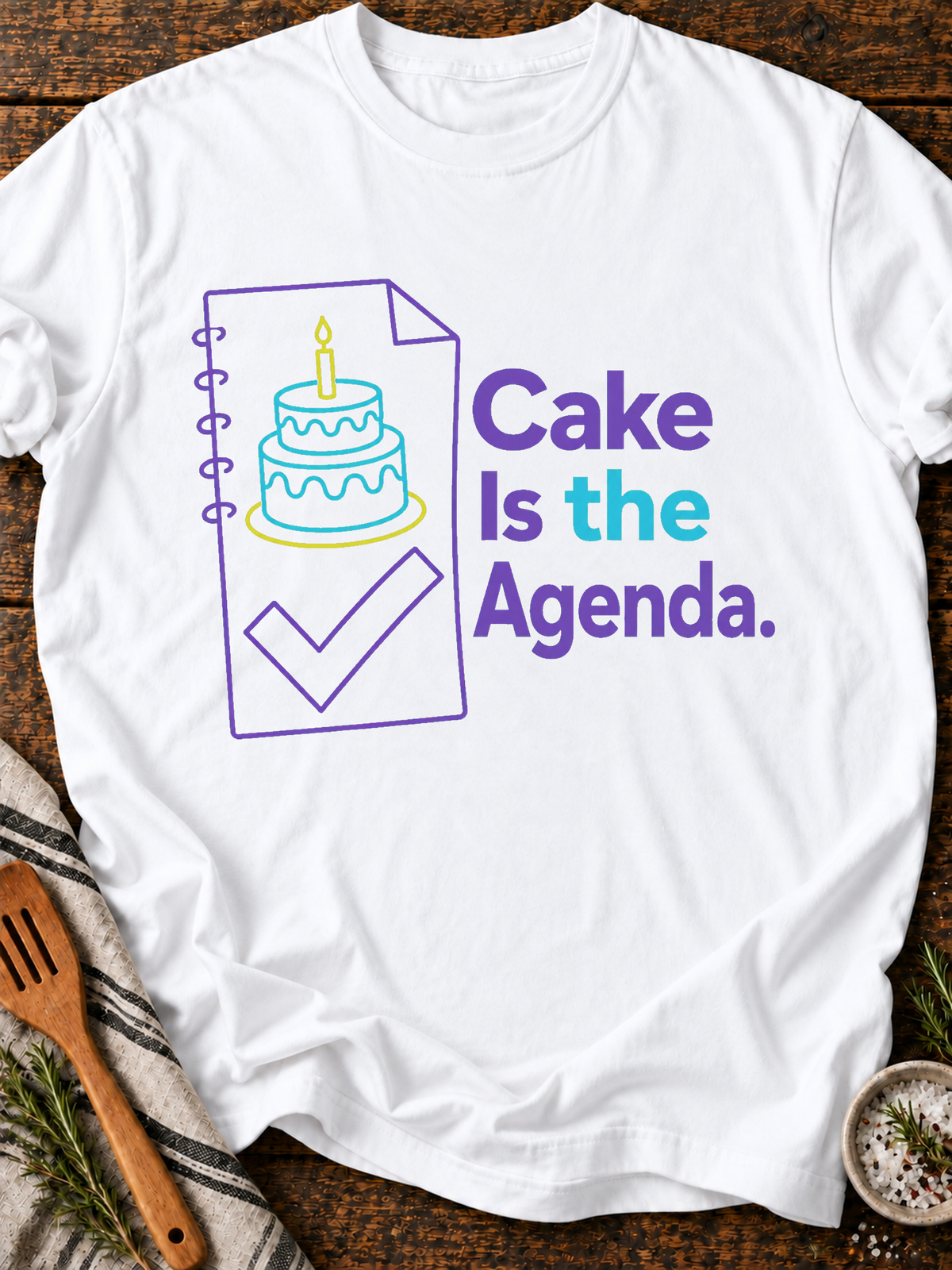 Cake Agenda T-Shirt - White