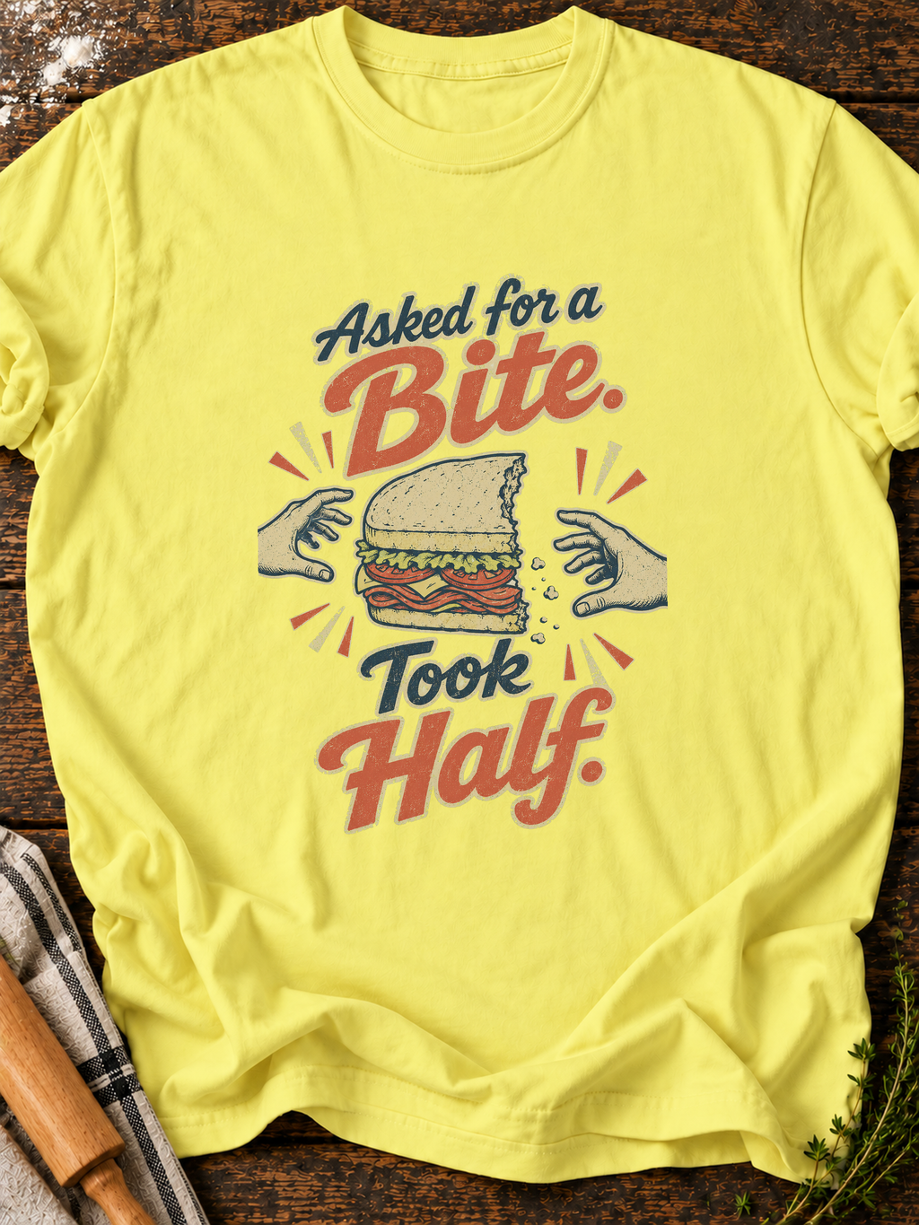 Took Half T-Shirt - Cornsilk