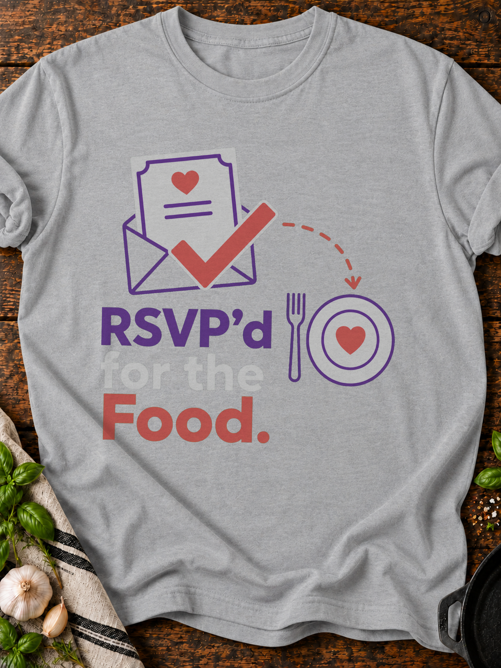 Rsvpd Food T-Shirt - Sport Grey