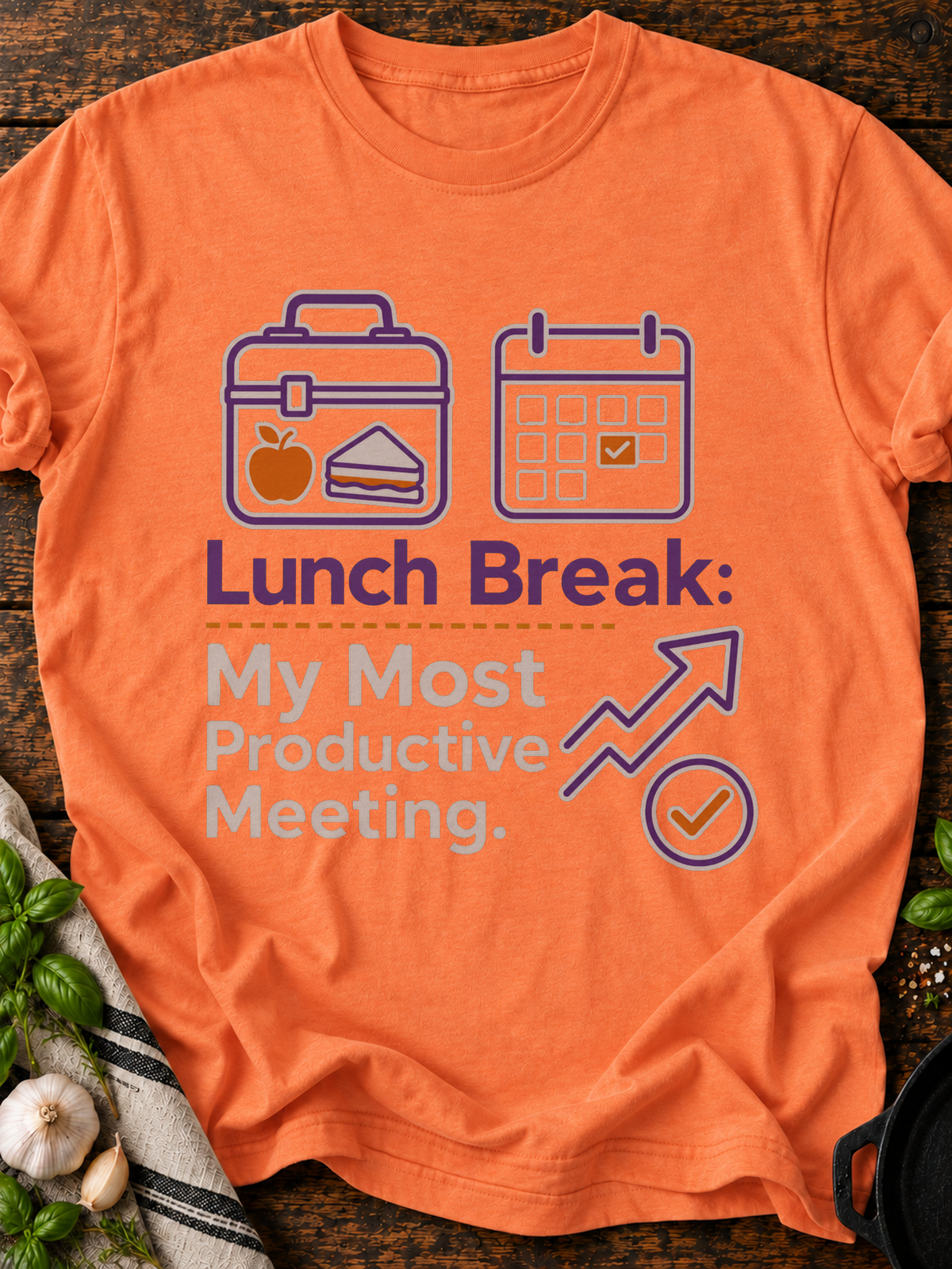 Productive Meeting T-Shirt - Heather Orange