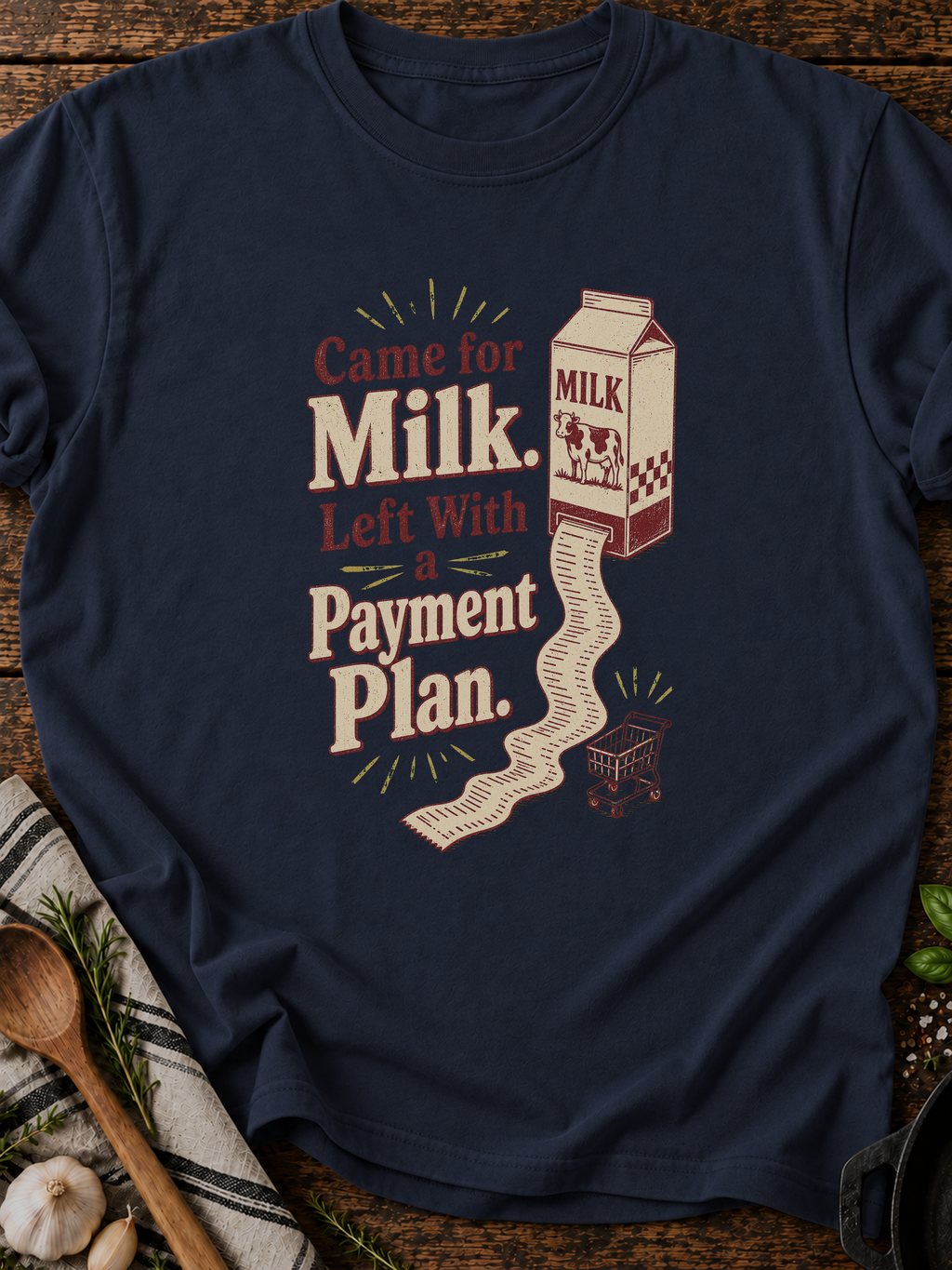 Milk Payment Plan T-Shirt - Navy