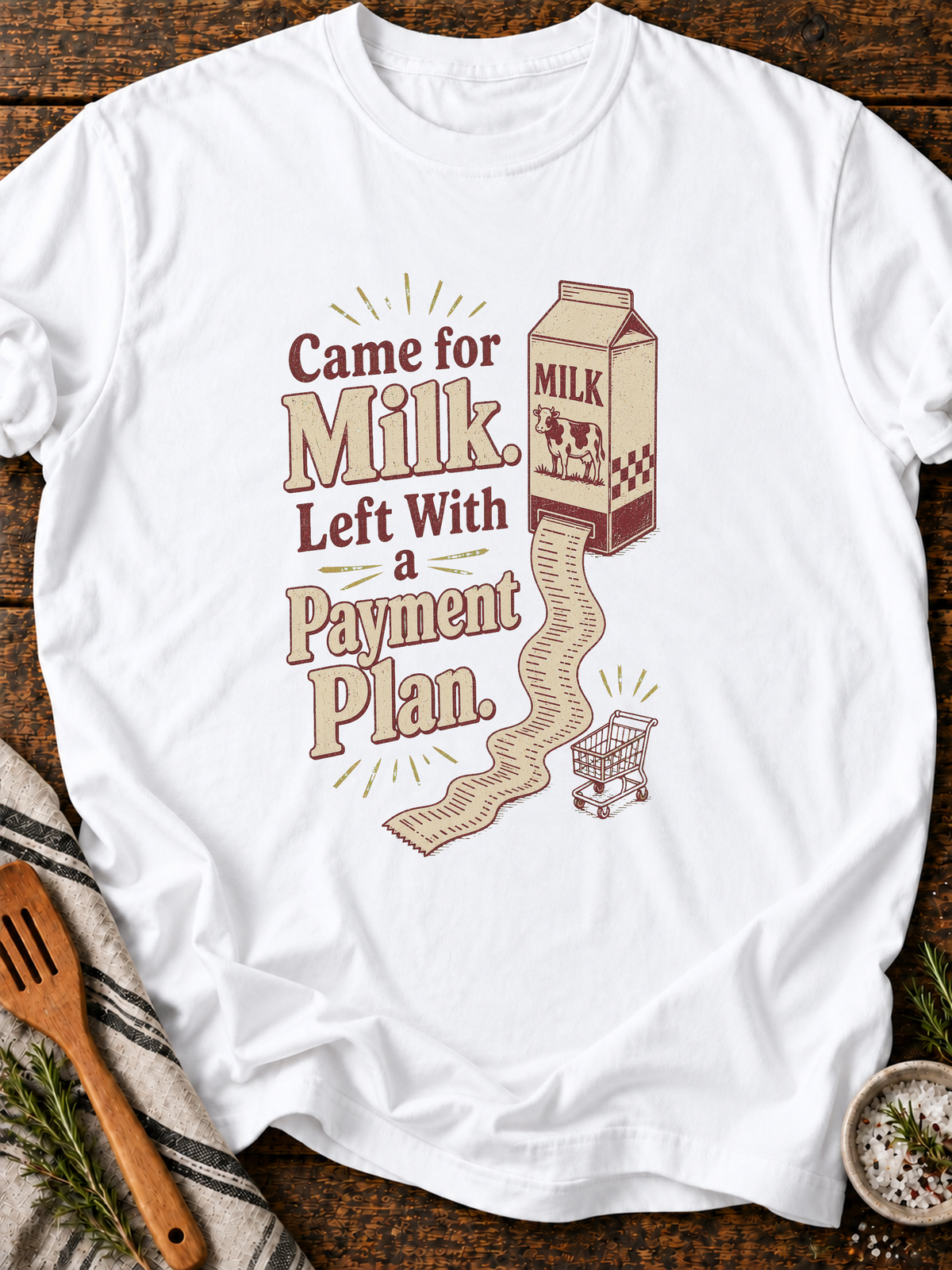Milk Payment Plan T-Shirt - White