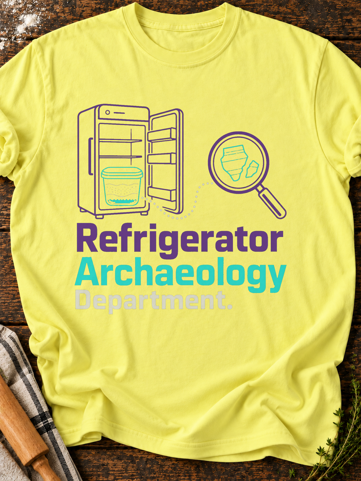 Refrigerator Archaeology T-Shirt - Cornsilk