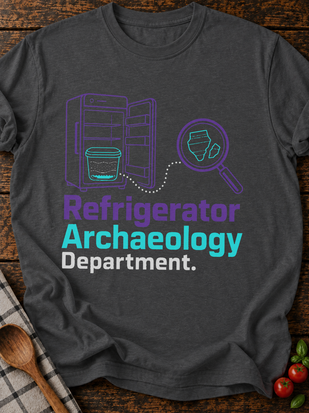 Refrigerator Archaeology T-Shirt - Dark Heather