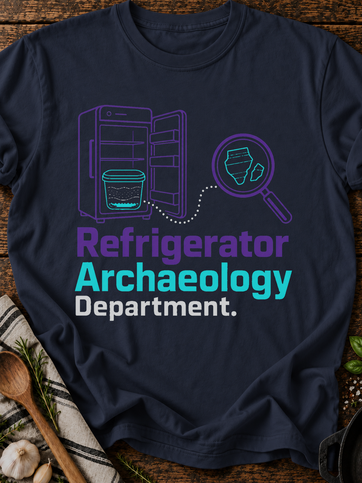 Refrigerator Archaeology T-Shirt - Navy