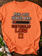 Real Life Hunger Bar Pixel T-Shirt - Heather Orange