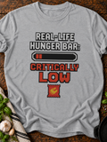 Real Life Hunger Bar Pixel T-Shirt - Sport Grey