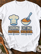 Cooking Profession Eating Specialization Pixel T-Shirt - White