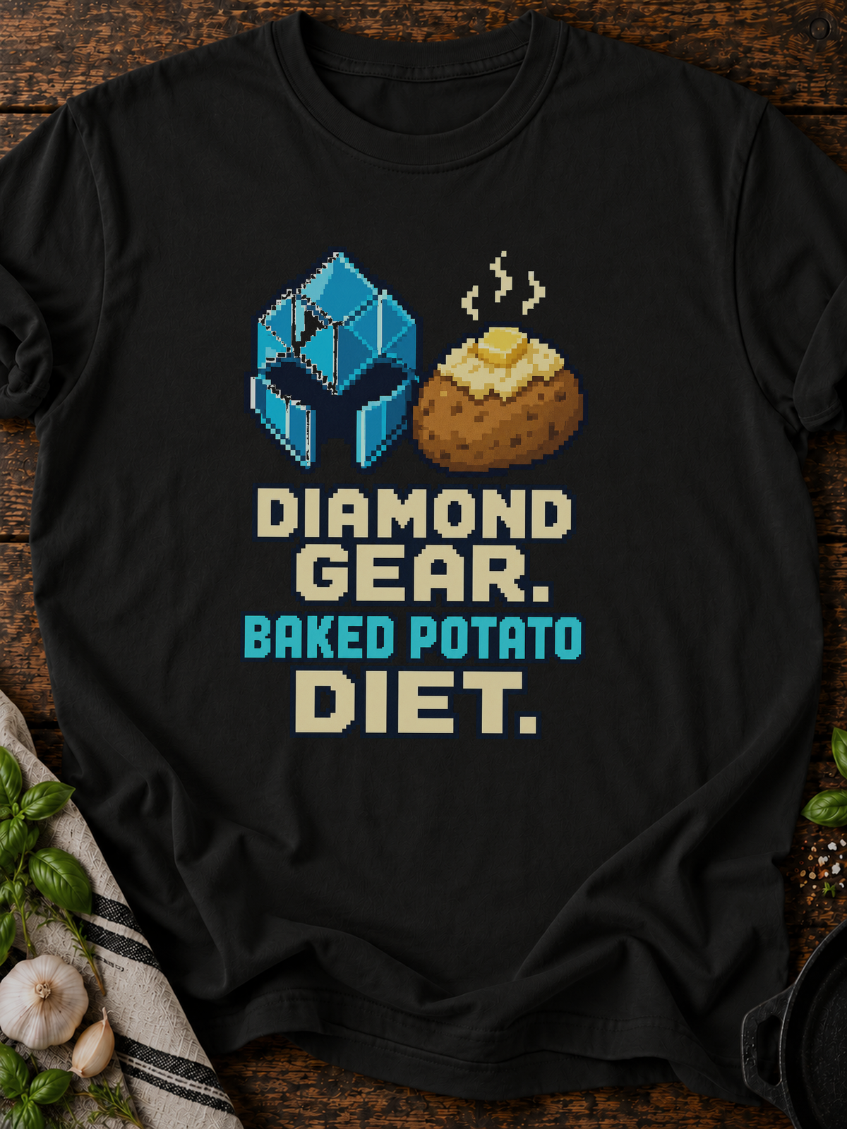 Diamond Gear Potato Diet Pixel T-Shirt - Black