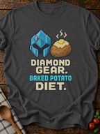Diamond Gear Potato Diet Pixel T-Shirt - Dark Heather