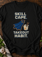 Skill Cape Takeout Habit Pixel T-Shirt - Black
