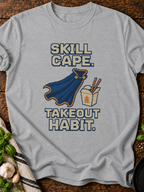 Skill Cape Takeout Habit Pixel T-Shirt - Sport Grey