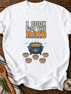 I Cook For The Raid Pixel T-Shirt - White