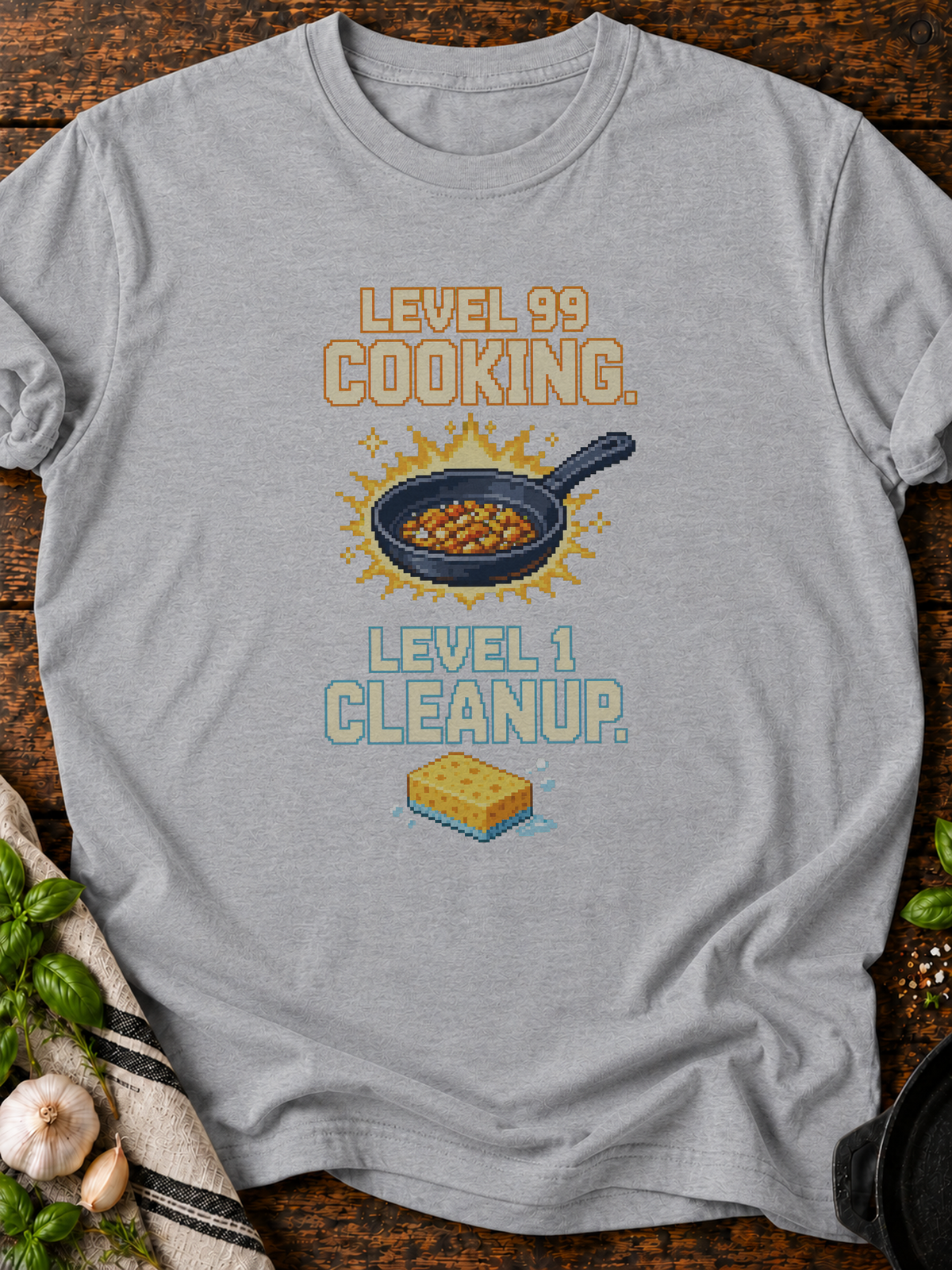 Level99 Level1 Cleanup Pixel T-Shirt - Sport Grey
