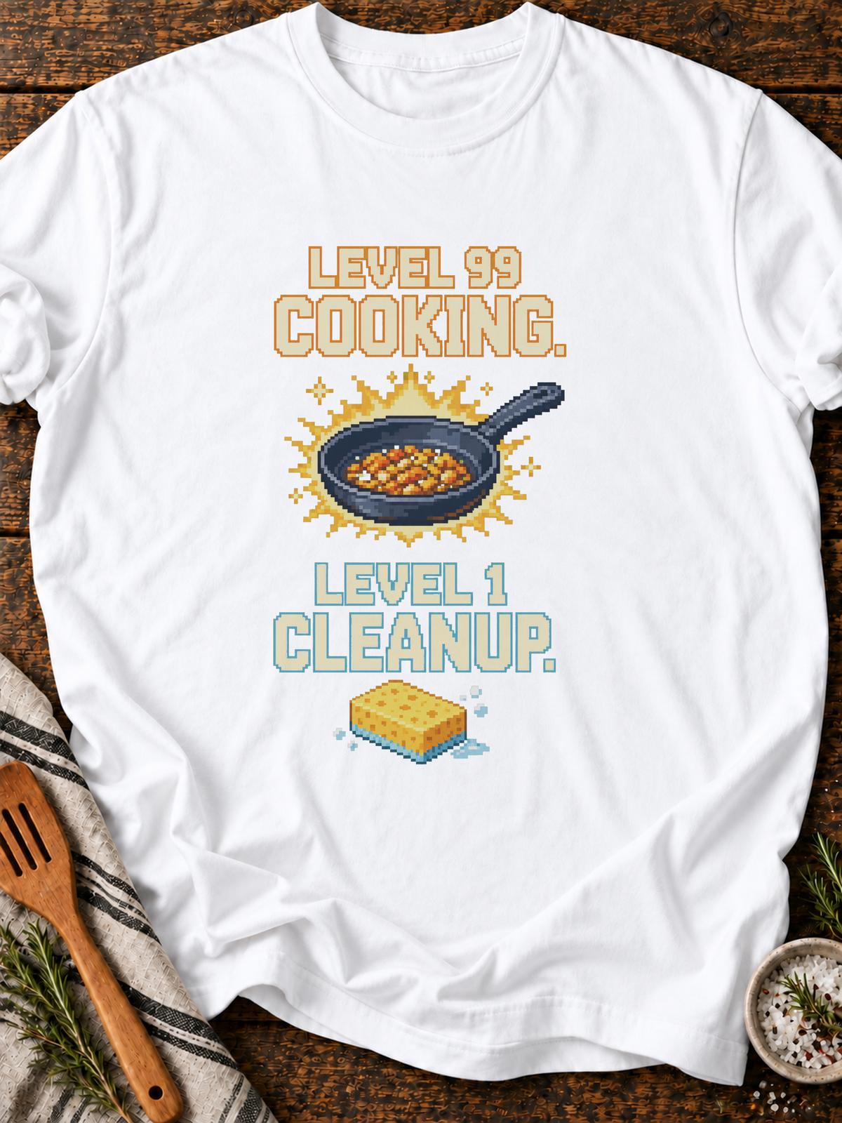 Level99 Level1 Cleanup Pixel T-Shirt - White
