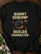 Burnt Shrimp Character Pixel T-Shirt - Black
