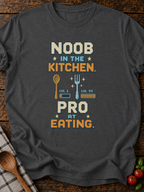 Noob Kitchen Pro Eating Pixel T-Shirt - Dark Heather