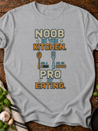 Noob Kitchen Pro Eating Pixel T-Shirt - Sport Grey