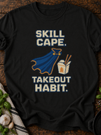 Skill Cape Takeout Habit Pixel T-Shirt - Black