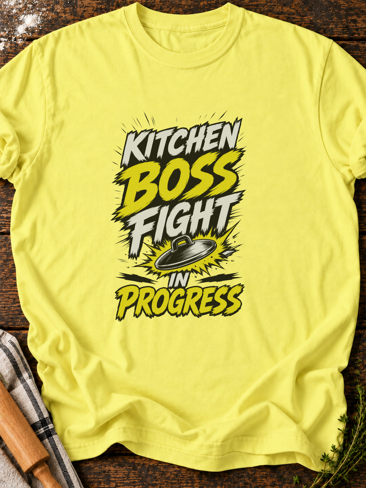Kitchen Boss Fight Alternative T-Shirt - Cornsilk