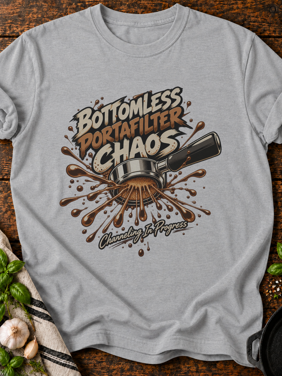 Bottomless Portafilter Chaos T-Shirt - Sport Grey