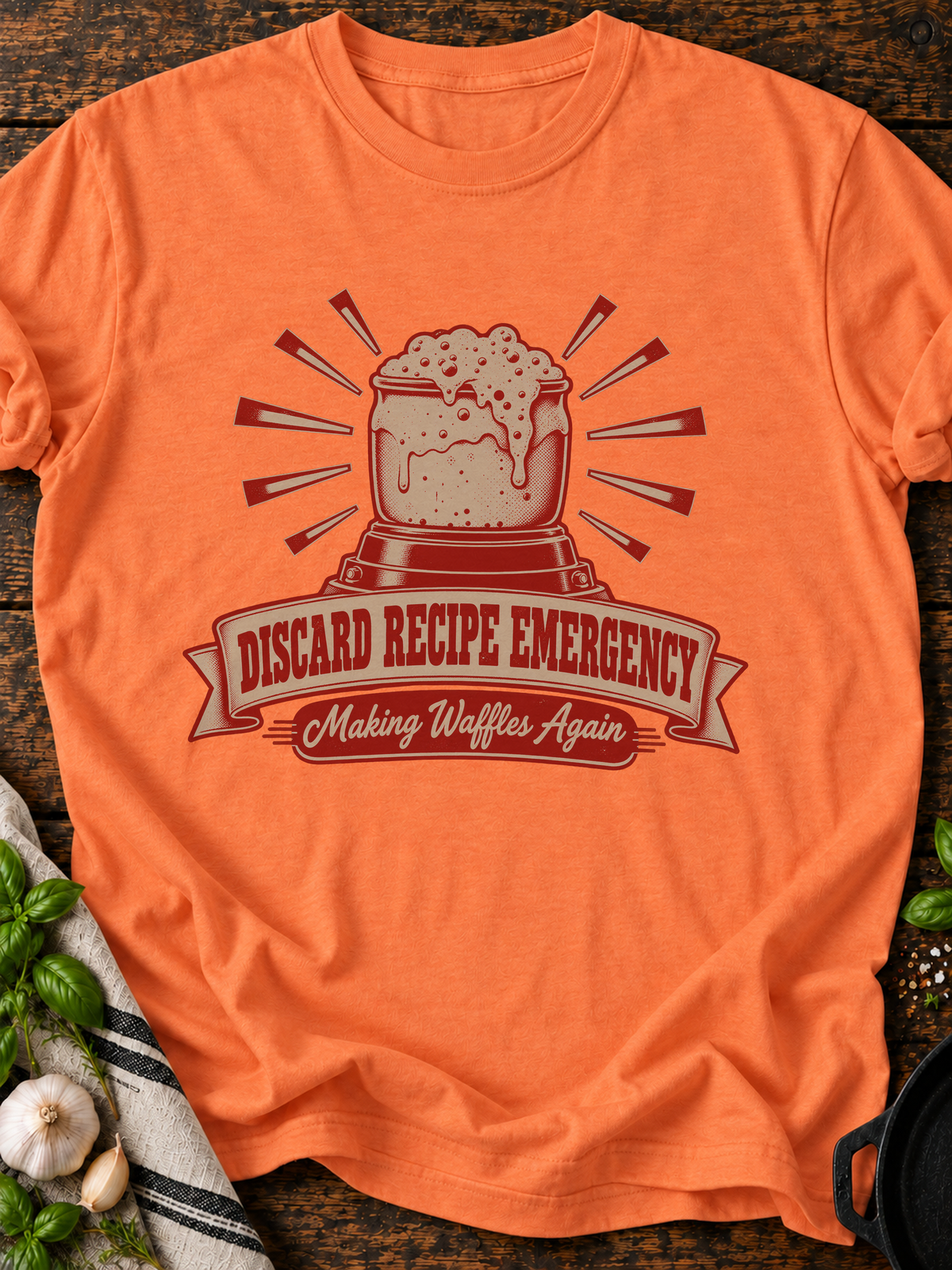 Discard Recipe Emergency T-Shirt - Heather Orange