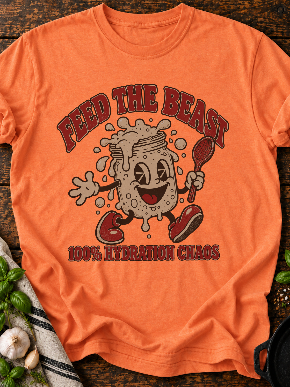 Feed The Beast T-Shirt - Heather Orange