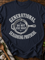 Generational Seasoning Protocol T-Shirt - Navy
