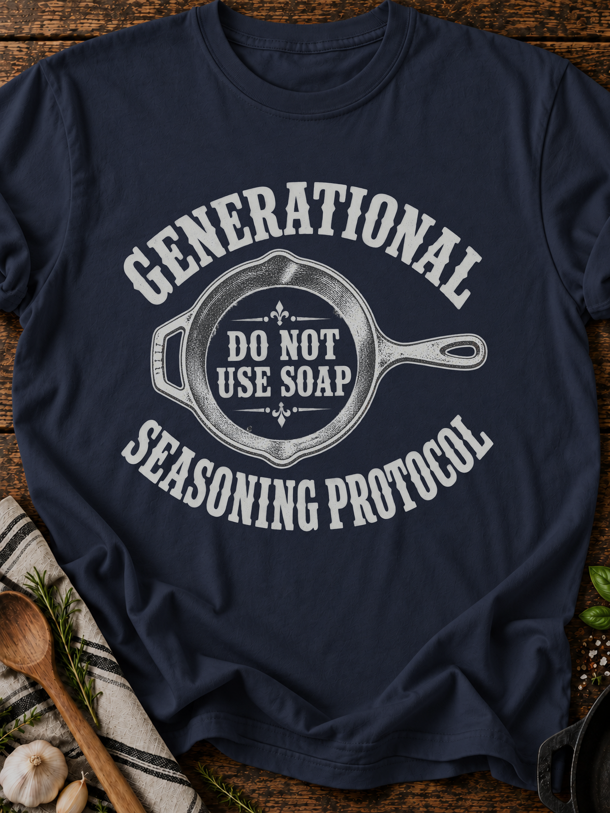 Generational Seasoning Protocol T-Shirt - Navy