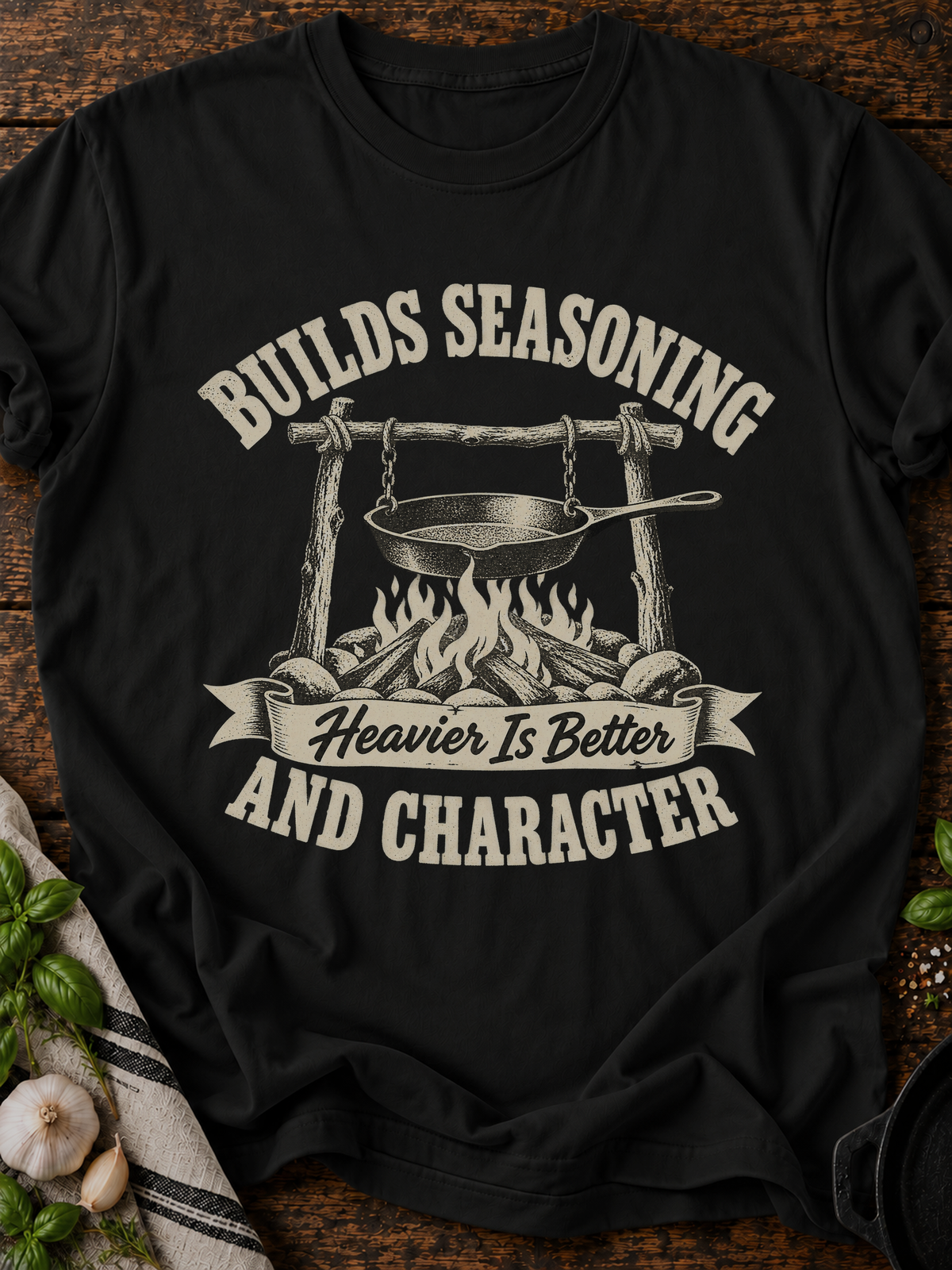 Builds Seasoning Character T-Shirt - Black