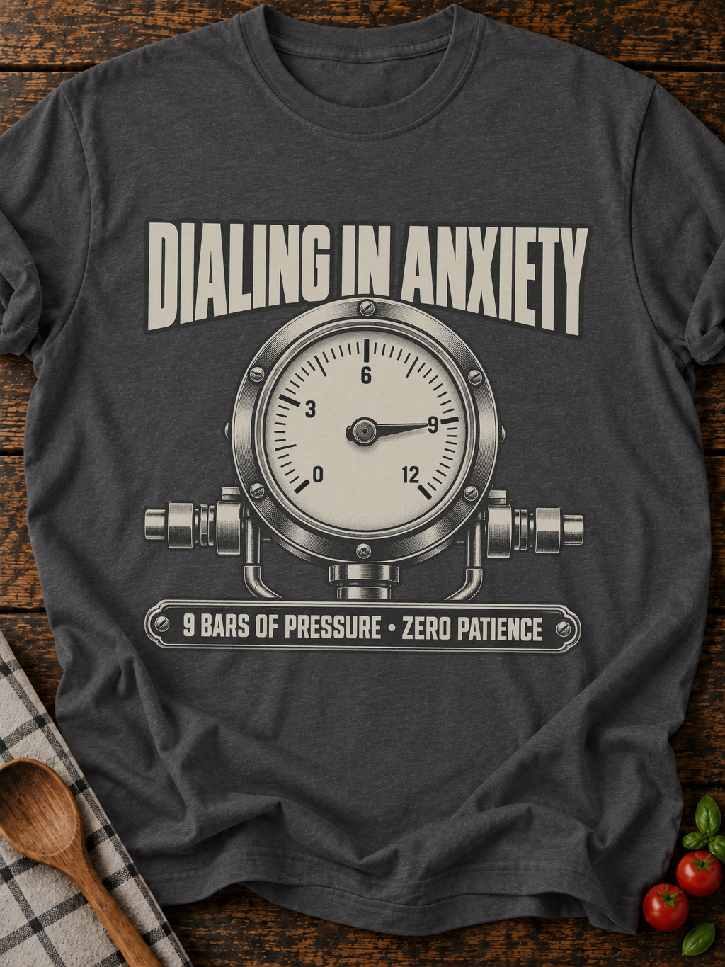 Dialing In Anxiety T-Shirt - Dark Heather