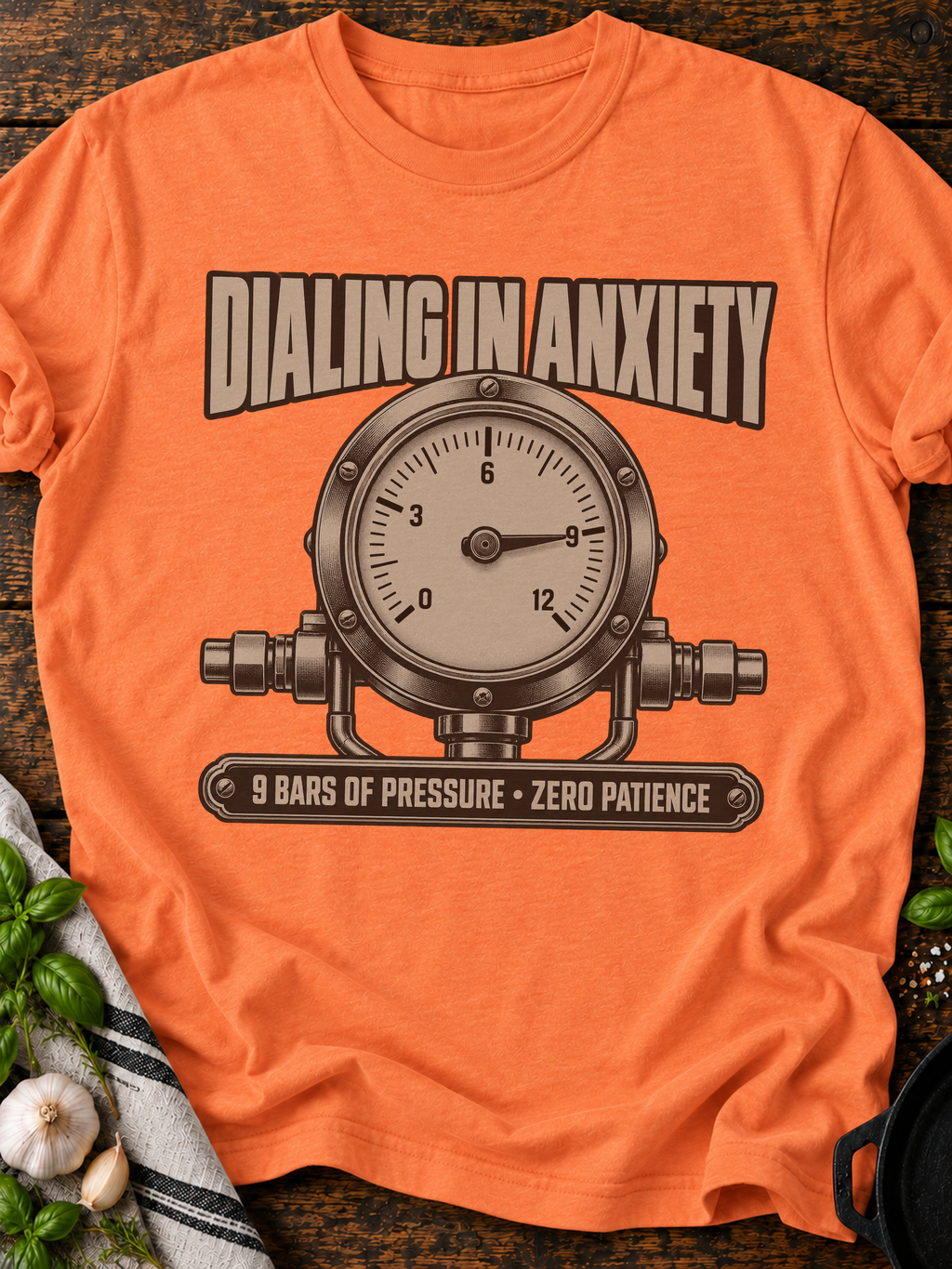 Dialing In Anxiety T-Shirt - Heather Orange