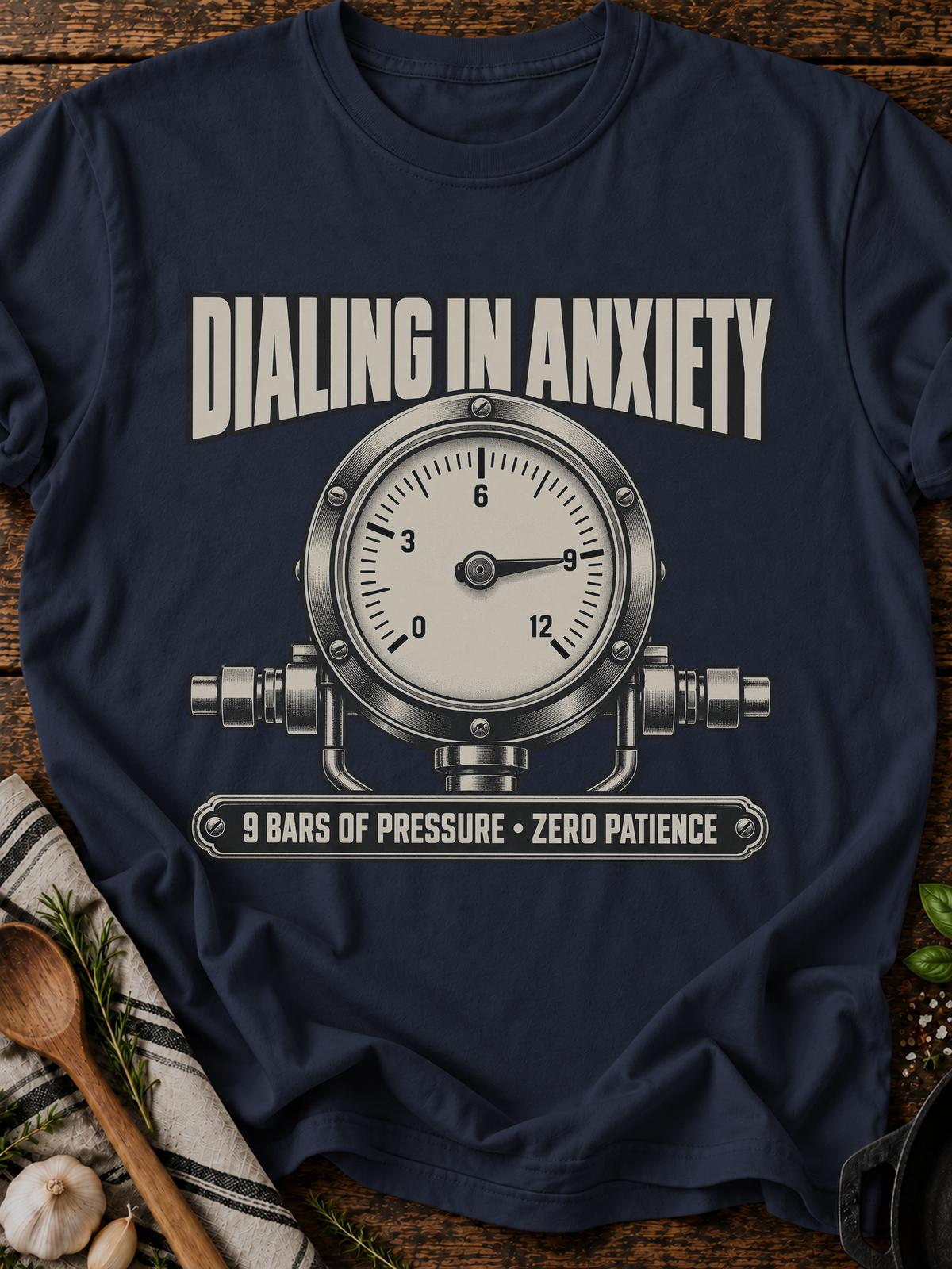 Dialing In Anxiety T-Shirt - Navy