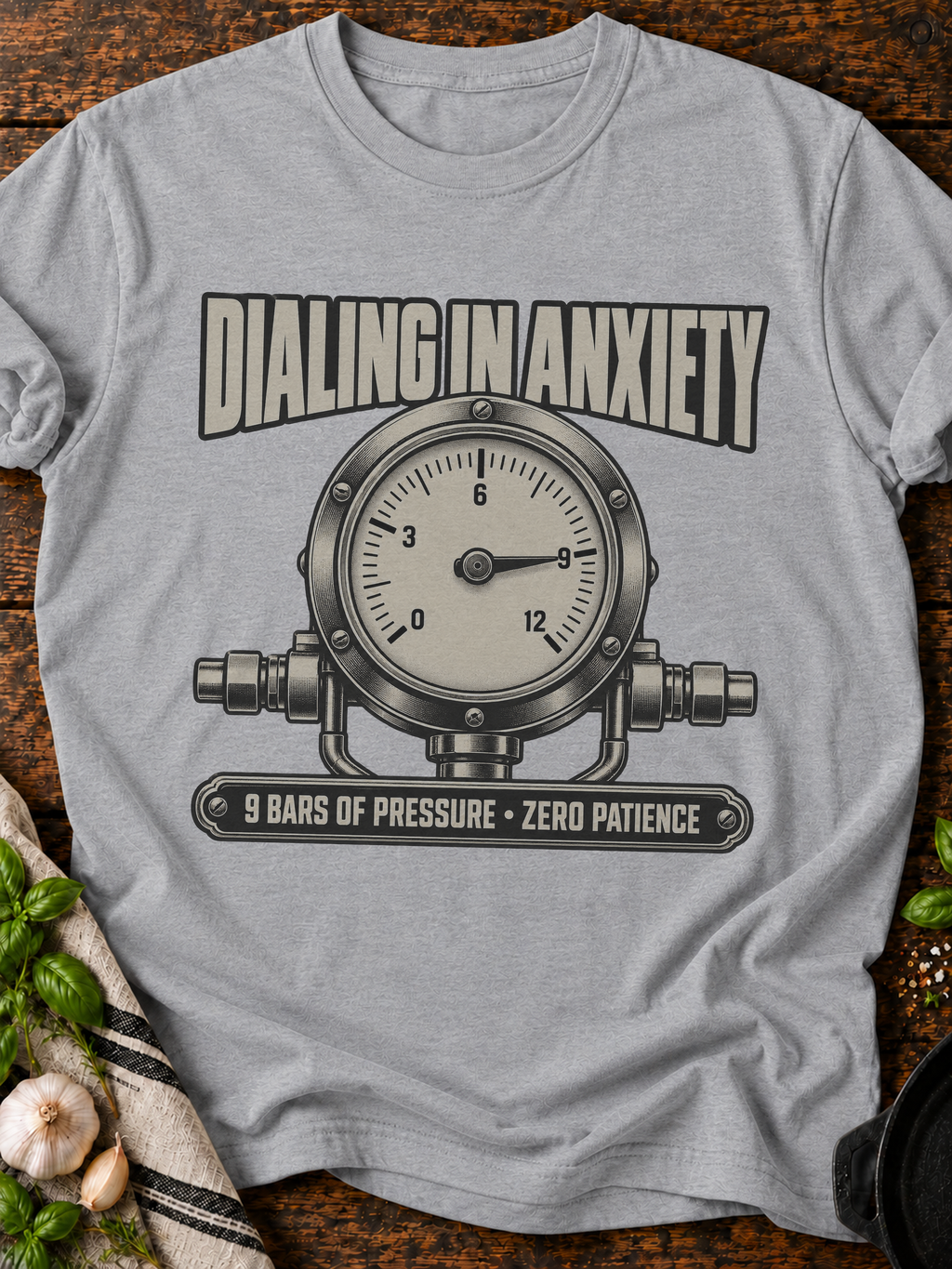 Dialing In Anxiety T-Shirt - Sport Grey