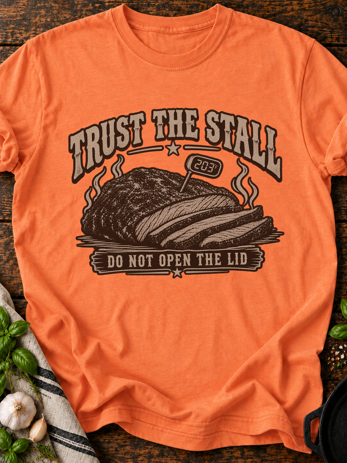 Trust The Stall T-Shirt - Heather Orange