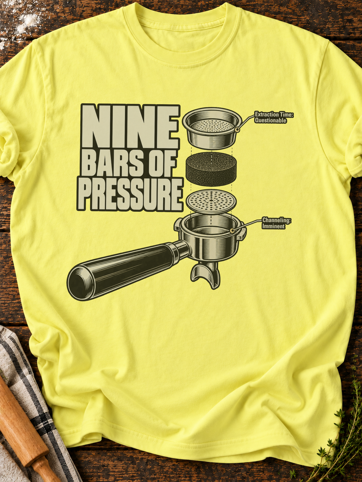 Nine Bars Of Pressure T-Shirt - Cornsilk