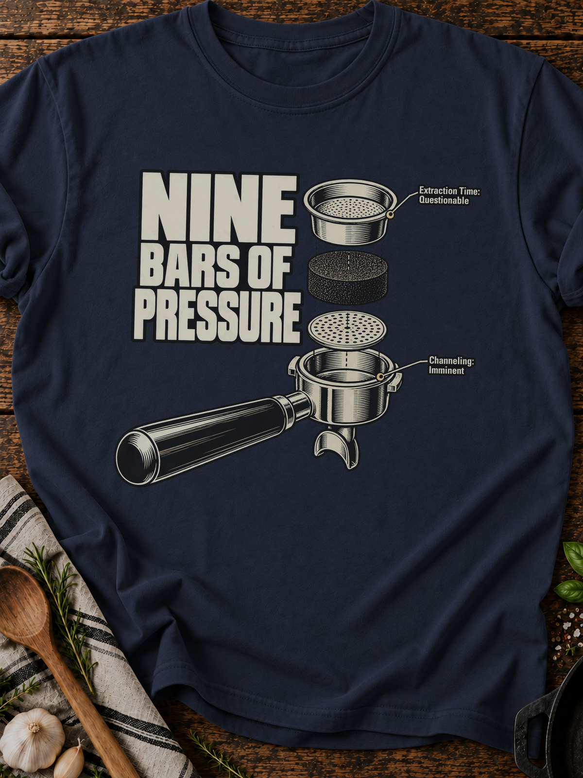 Nine Bars Of Pressure T-Shirt - Navy